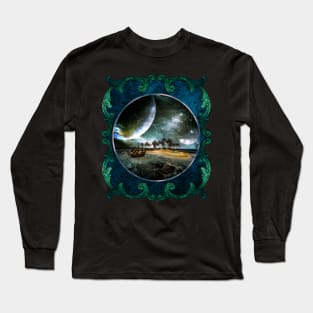 Wondeful tropical island in the night Long Sleeve T-Shirt